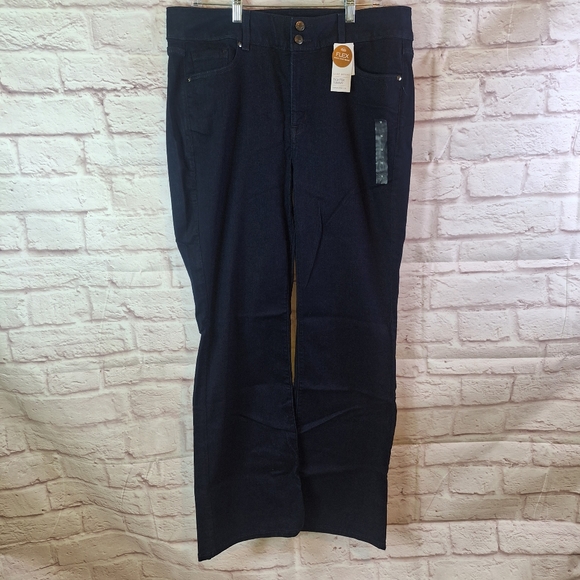 NWT Lane Bryant Size 16 Tighter Tummy High Rise Boot Jeans Blue/Black - Picture 6 of 7